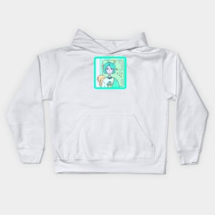 Cute Anime Alien Girl Aesthetic Minimalist Design Kids Hoodie